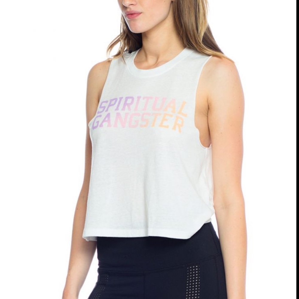 Spiritual Gangster Varsity Tropical Crop Tank NWT - Picture 1 of 7